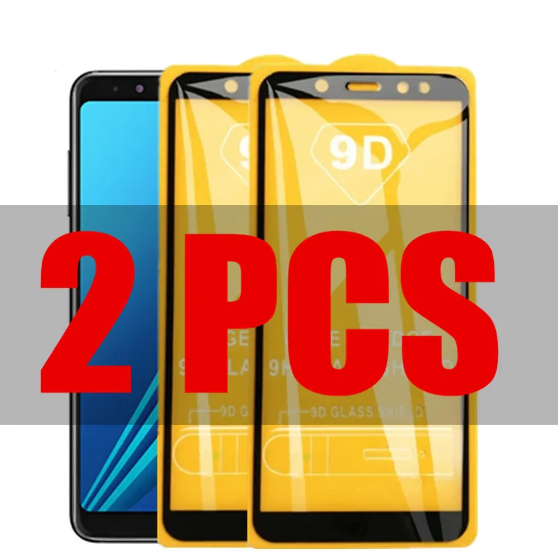 

2Pcs 9D Glass For Samsung Galaxy A8 2018 Plus Protective Glass on the For Samsung A8 plus A8+ A8plus 2018 Screen Protector Film