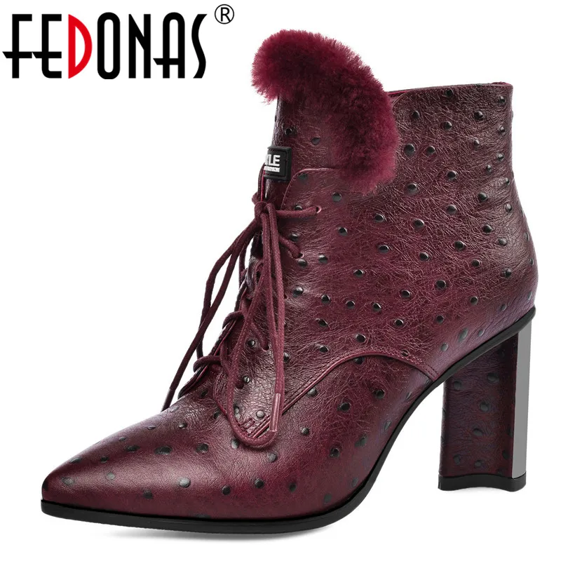 Женские ботинки-Челси FEDONAS теплые короткие ботинки из натуральной кожи на
