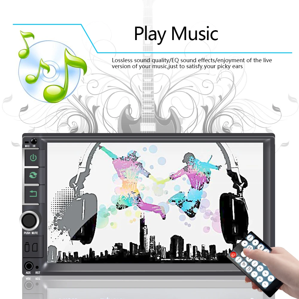 AMPrime автомобильный Радио 2din 7 &quotсенсорный Авторадио Mirrorlink мультимедийный плеер