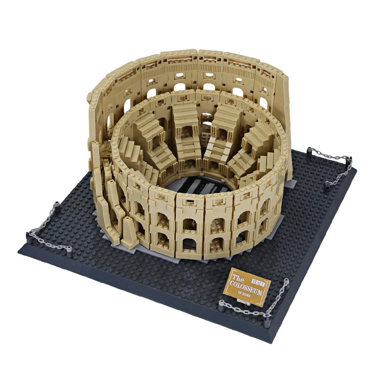 

New 1758pcs Architecture City Italy Rome Colosseum Building Blocks Sets Bricks Classic City Skyline Model Kids Toys For Children