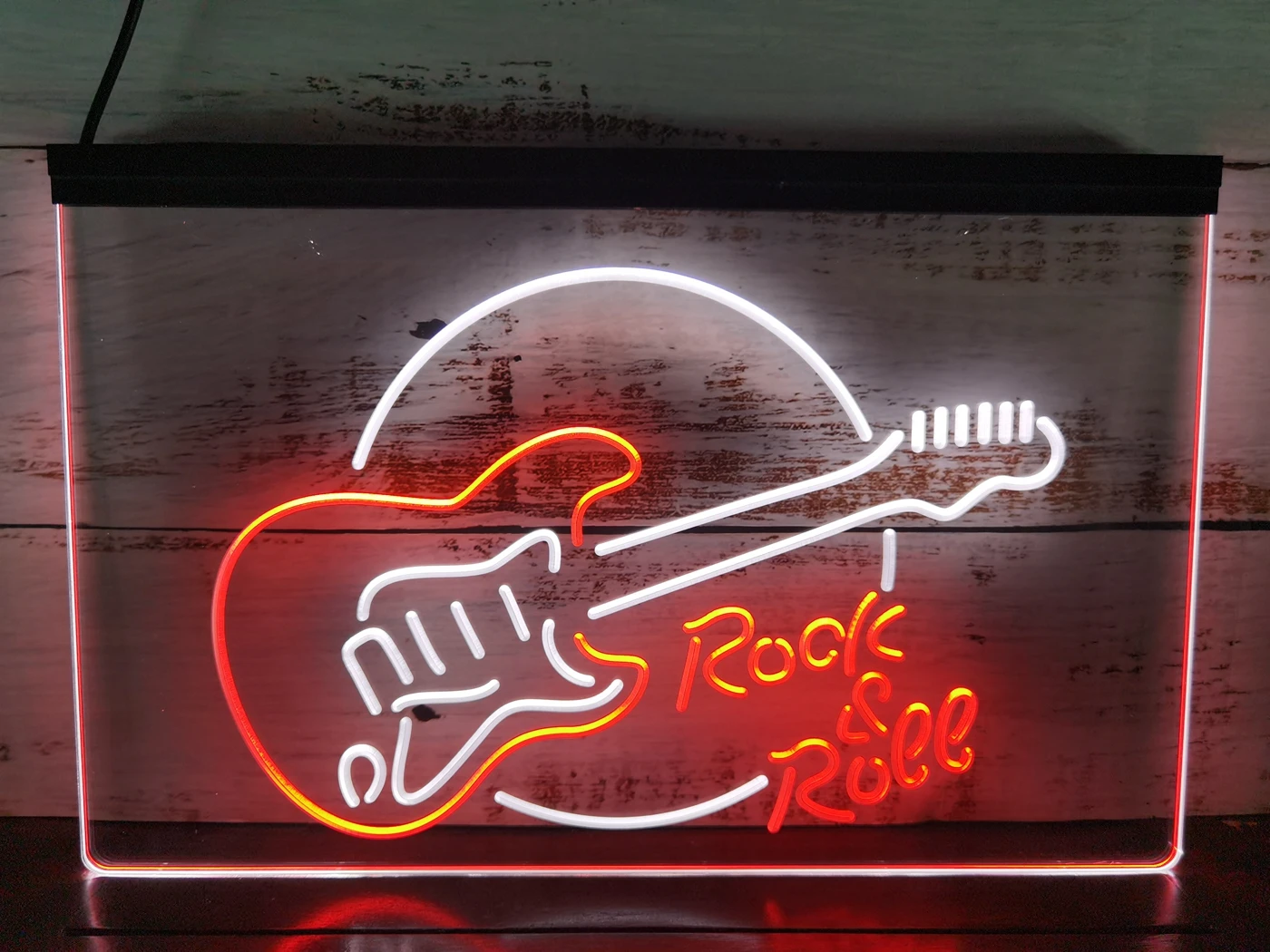 

SS139 Rock & Roll Electric Guitar Band Room Music Dual Color LED Neon Sign