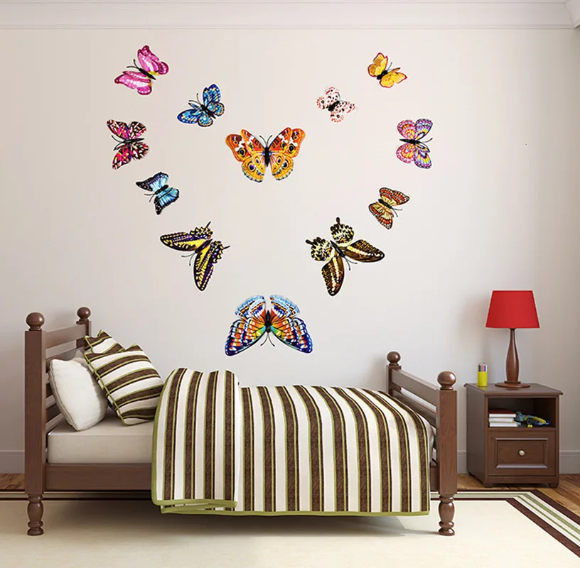 

Luminous Fridge Magnets 12PCS 3D Butterfly Design Decal Art Stickers Room Magnetic Home Decor DIY Wall Decoration Newest