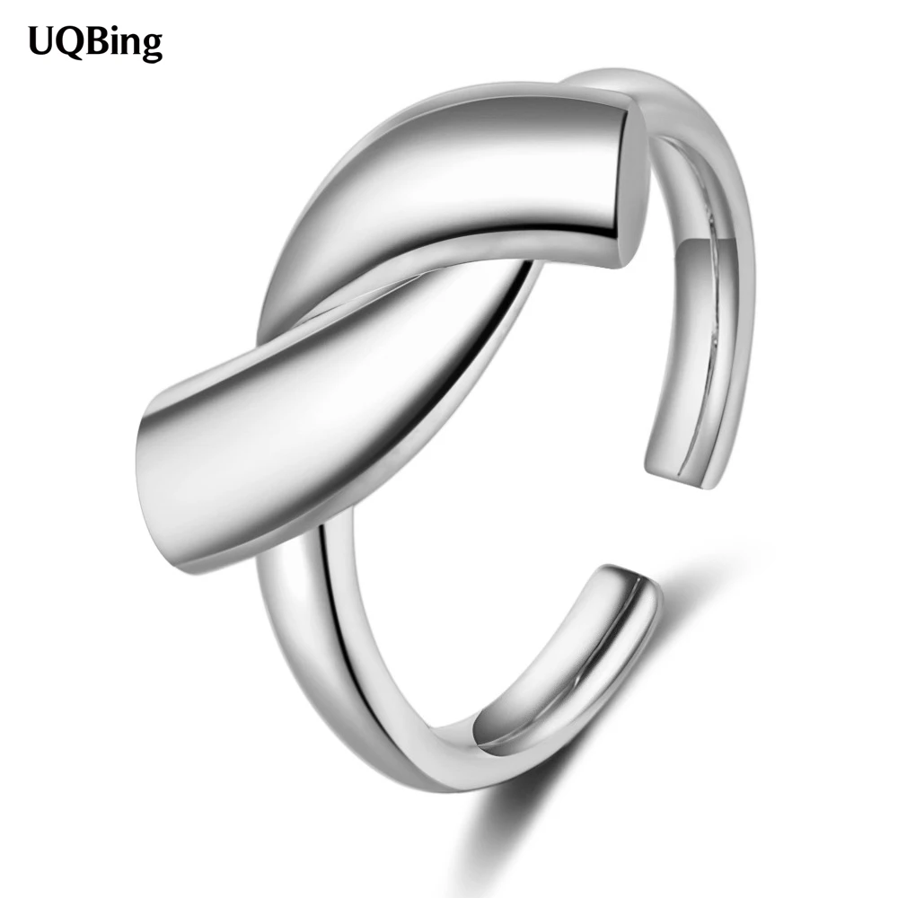 

Geometric Silver/Gold Women Cross Open Adjustable 925 Sterling Silver Rings Wholesale Jewelry