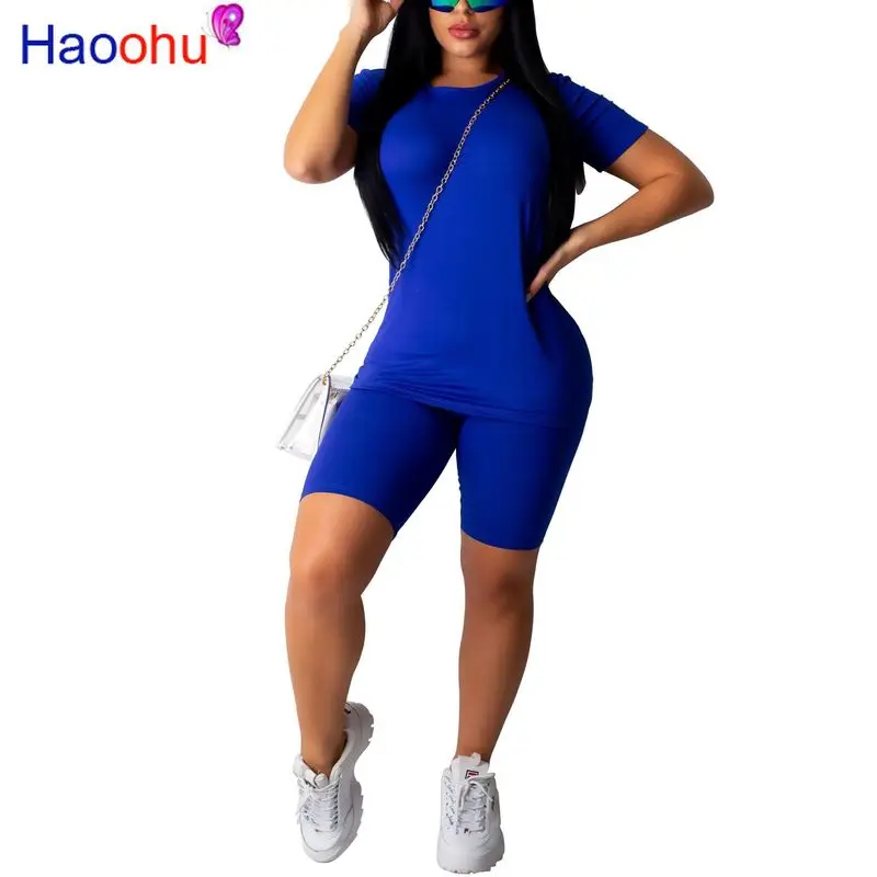 HAOOHU/комплект из 2 предметов 2019 женский спортивный костюм фестивальный топ и