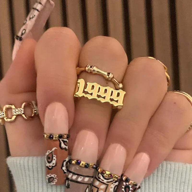 Нержавеющая сталь год рождения кольца для мужчин и женщин 1997 1998 1999 Золотое кольцо