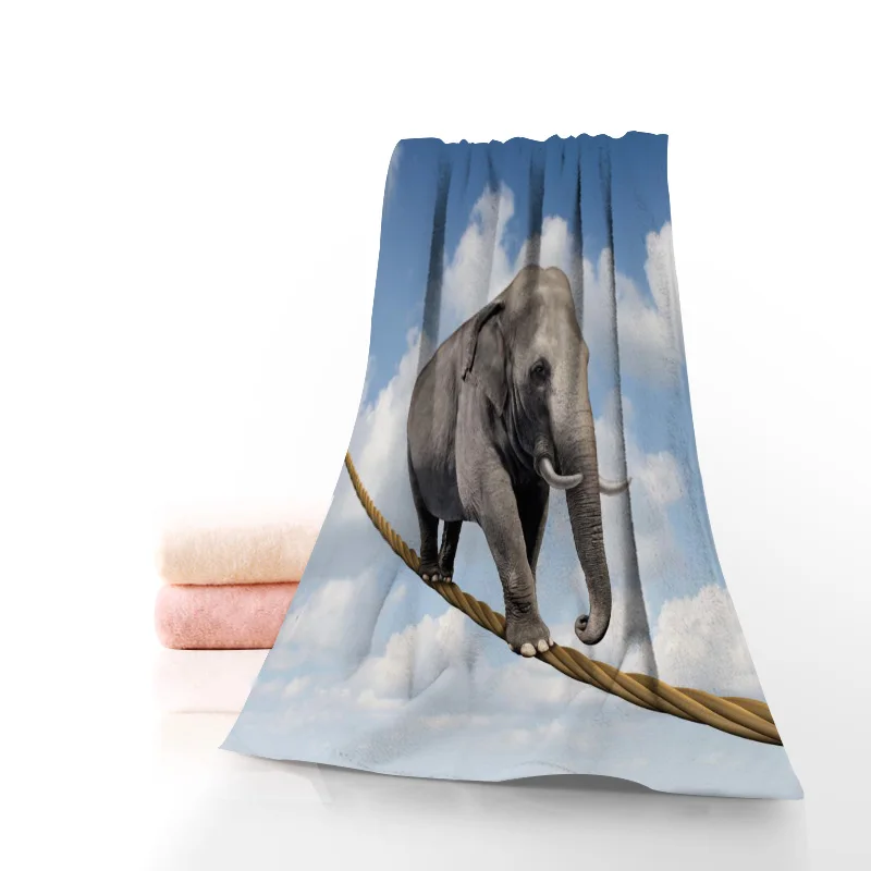 

Custom Elephant Animal Fashion Bath Towel Washcloth Home Textile Travel Hand Face Towel Microfiber Bathroom Towels For Adults