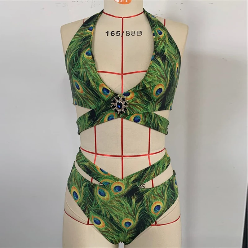 Misswim сексуальный бандажный купальник женский Алмазный бикини 2019 на завязках