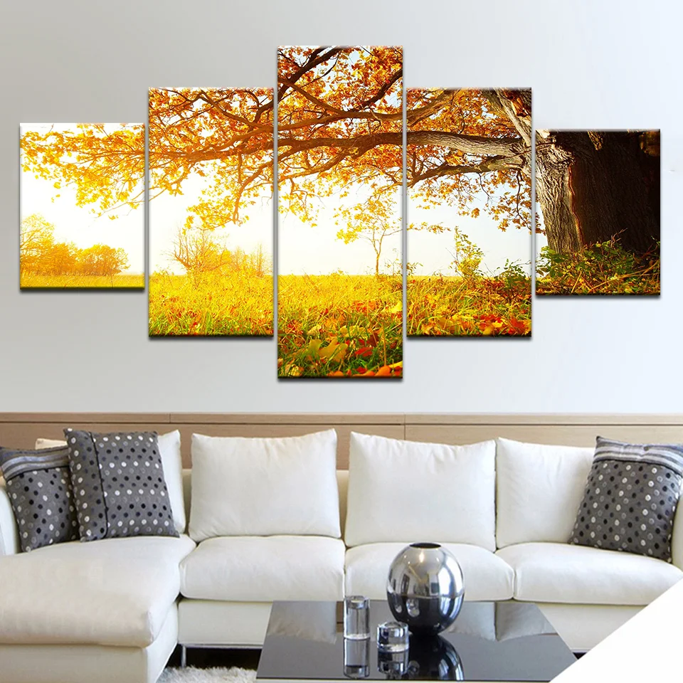 Настенное художественное полотно 5 панелей фотография пейзаж закат плакаты