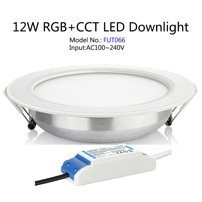 FUT066 встраиваемый 12 Вт RGB + CCT светодиодный светильник AC220V панель круглый с