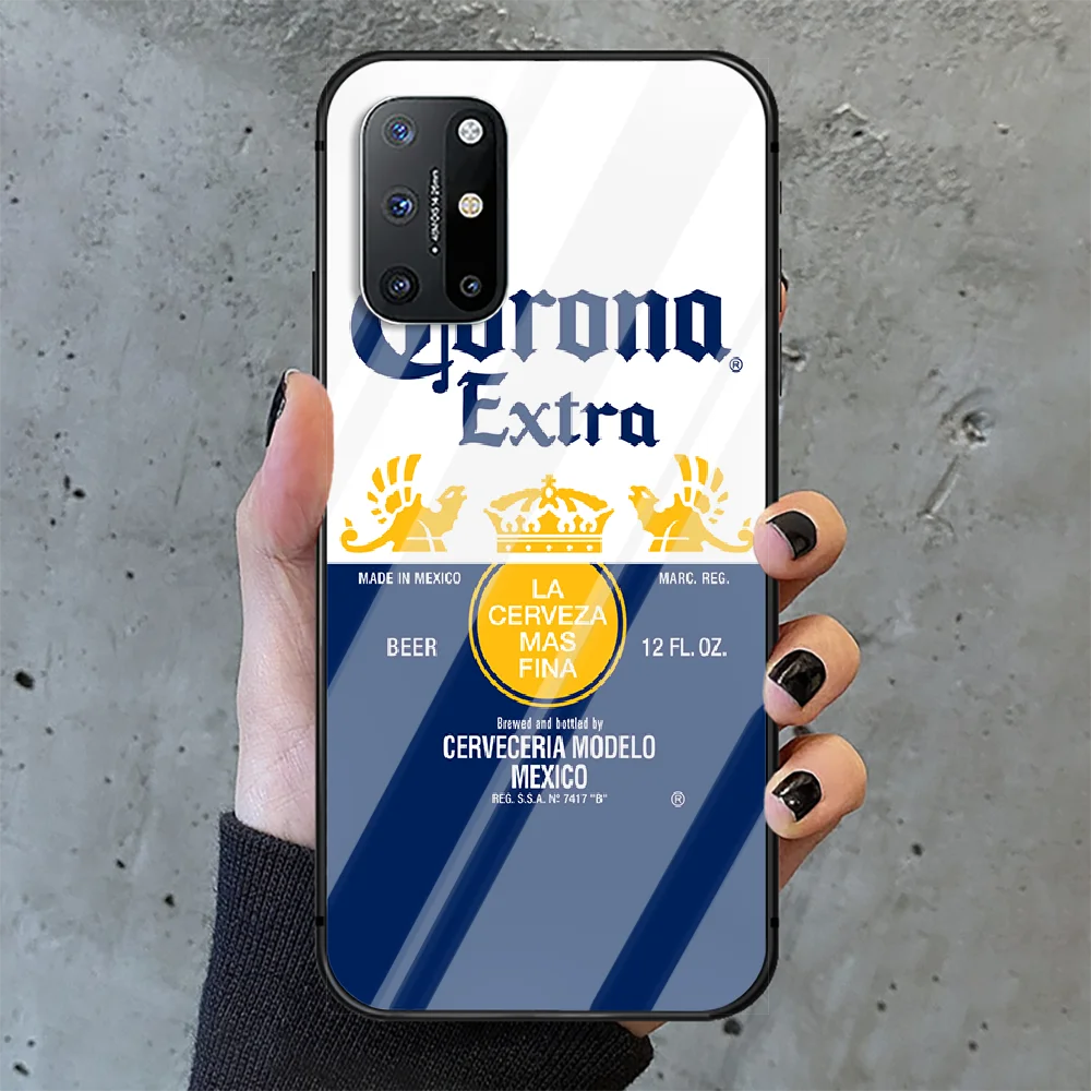 

beer creatives Phone Tempered Glass Case Cover For Oneplus 5 6 7 8 9 Nord T Pro Fashion Cover Black
