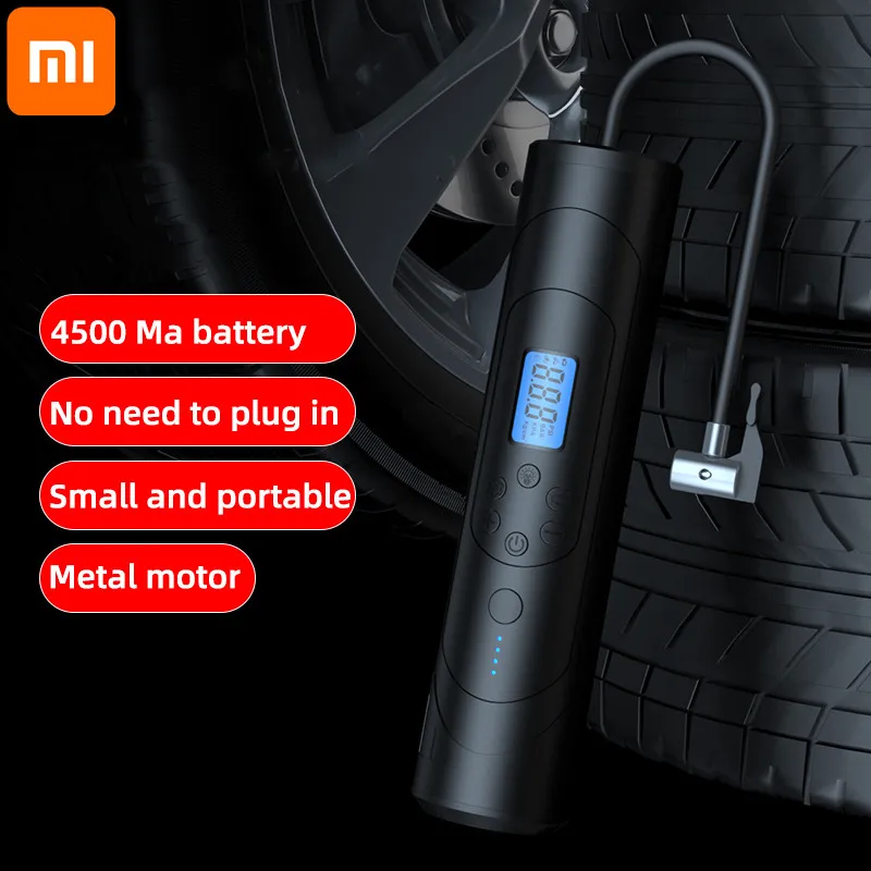 

Аккумуляторный воздушный насос Xiaomi 12 В, фунт/кв. Дюйм, беспроводной портативный компрессор, цифровой автомобильный насос для шин для автомо...