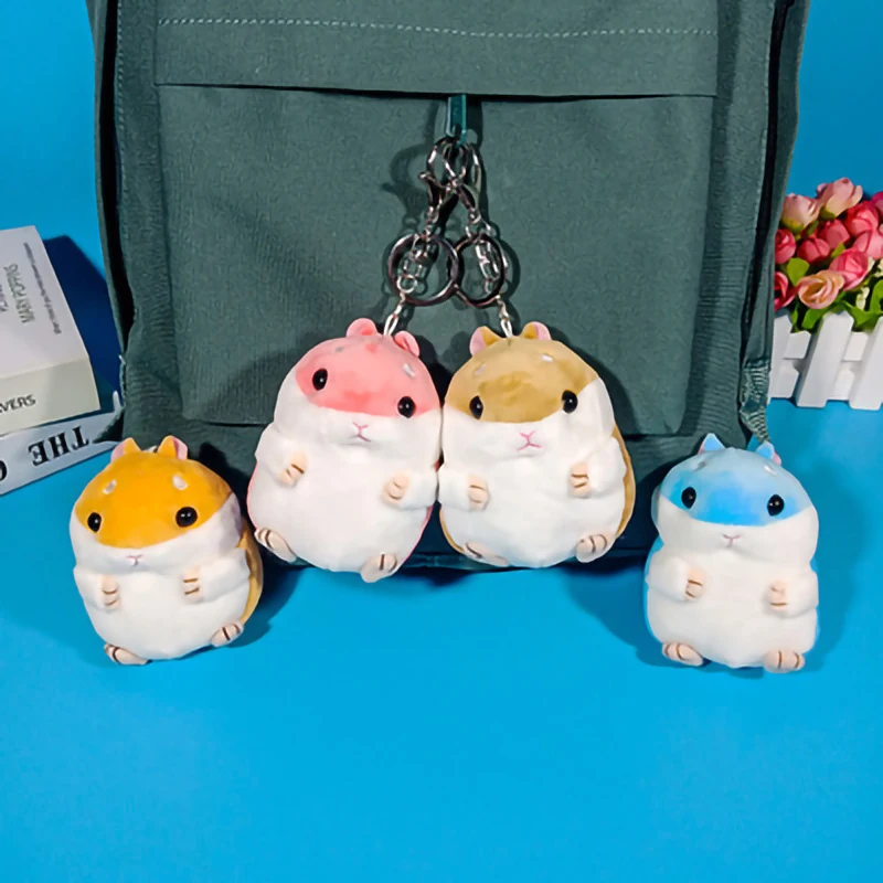 

Four-sided Elastic Hamster Pendant Plush Toy Doll Car Doll School Bag Key Chain Small Gift