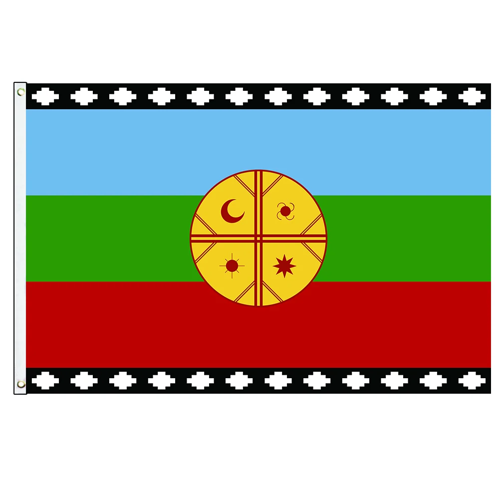 

Флаг мапуче Чили 60 Х9 0 см/90x150 см, 2x 3 фута/3 Х5 фута, баннер Mapuches Wvnhelfe Star, Чили