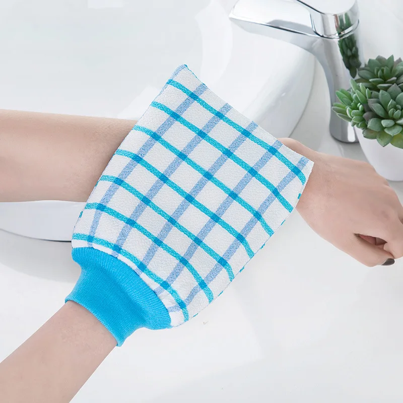 

1962 Plaid Back Rubber Gloves Bath Gloves Bath Towel Bath Towel Thick Bath Back Rub Towel