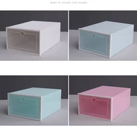 transparent plastic shoe box shoe storage box shoe box shoe box flip cover drawer shoe storage artifact thickening