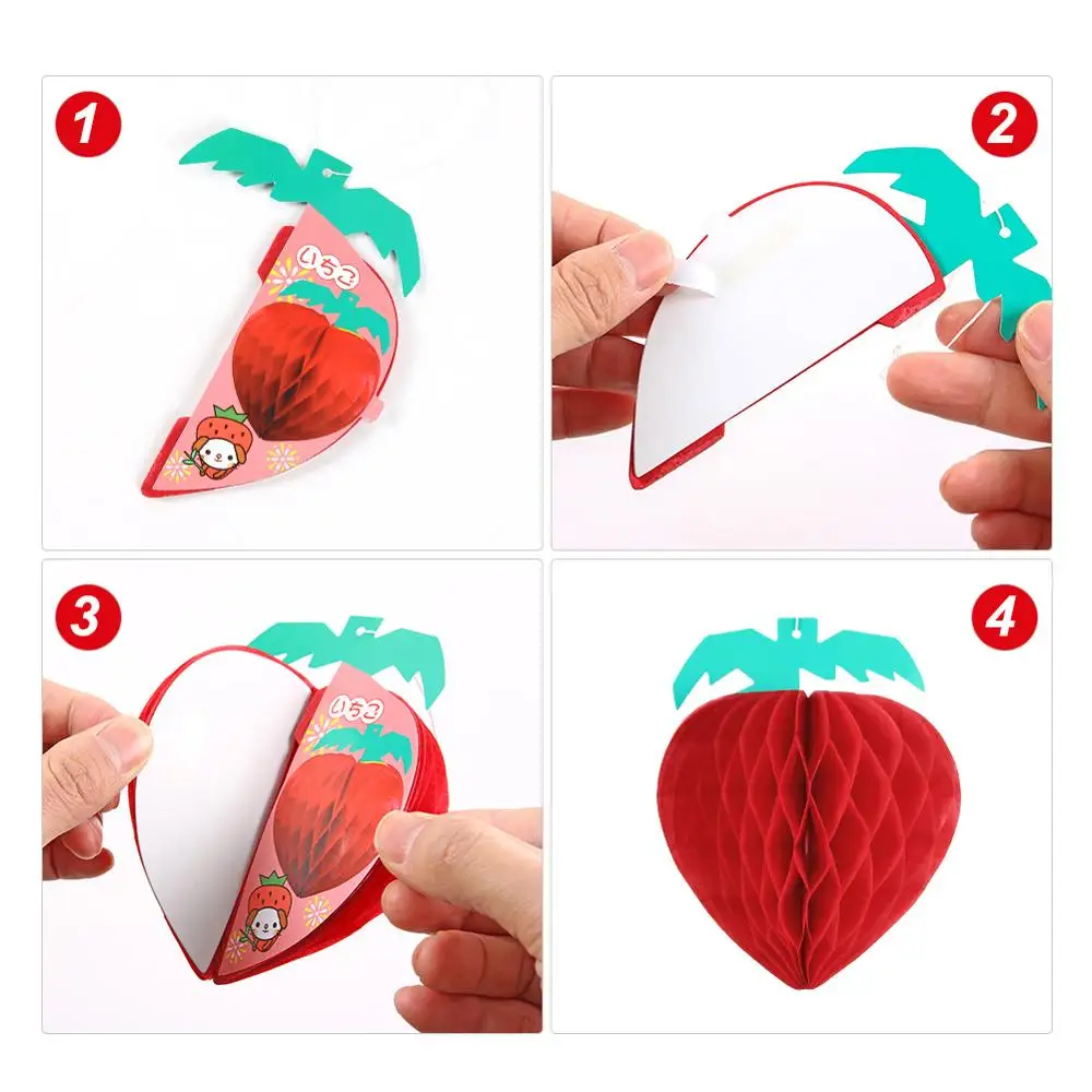 5 шт. подвесные бумажные расчески клубника сделай сам фруктовая Праздничная