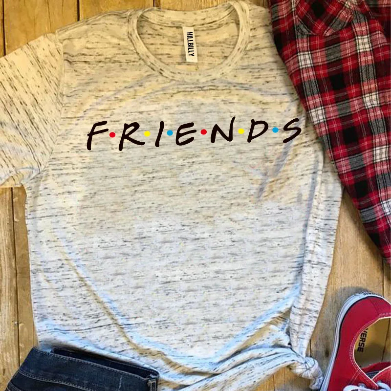 

Carney top friends print crew neck short sleeve T-shirt
