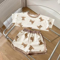 summer baby clothing set toddler boys bear suit cotton tee and shorts infant outfit baby girl outfit baby girl clothes