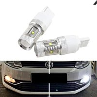 2pcs t20 w21w 7440 7443 led bulb white 30w canbus no error for polo 6c 09 16 drl daytime running lights