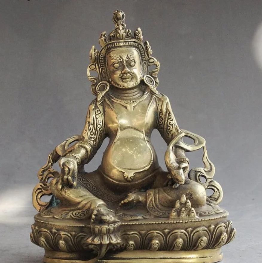 Tibetano Budismo Fane Asiento de Loto жёсткий шар Riqueza Бог, китайская медицина