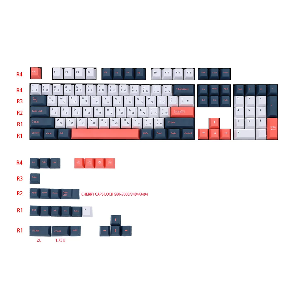 

Hotsale Bento Keycap PBT Five-Sided Sublimation 129 Keys For 61/64/84/87/96 Mechanical Keyboard