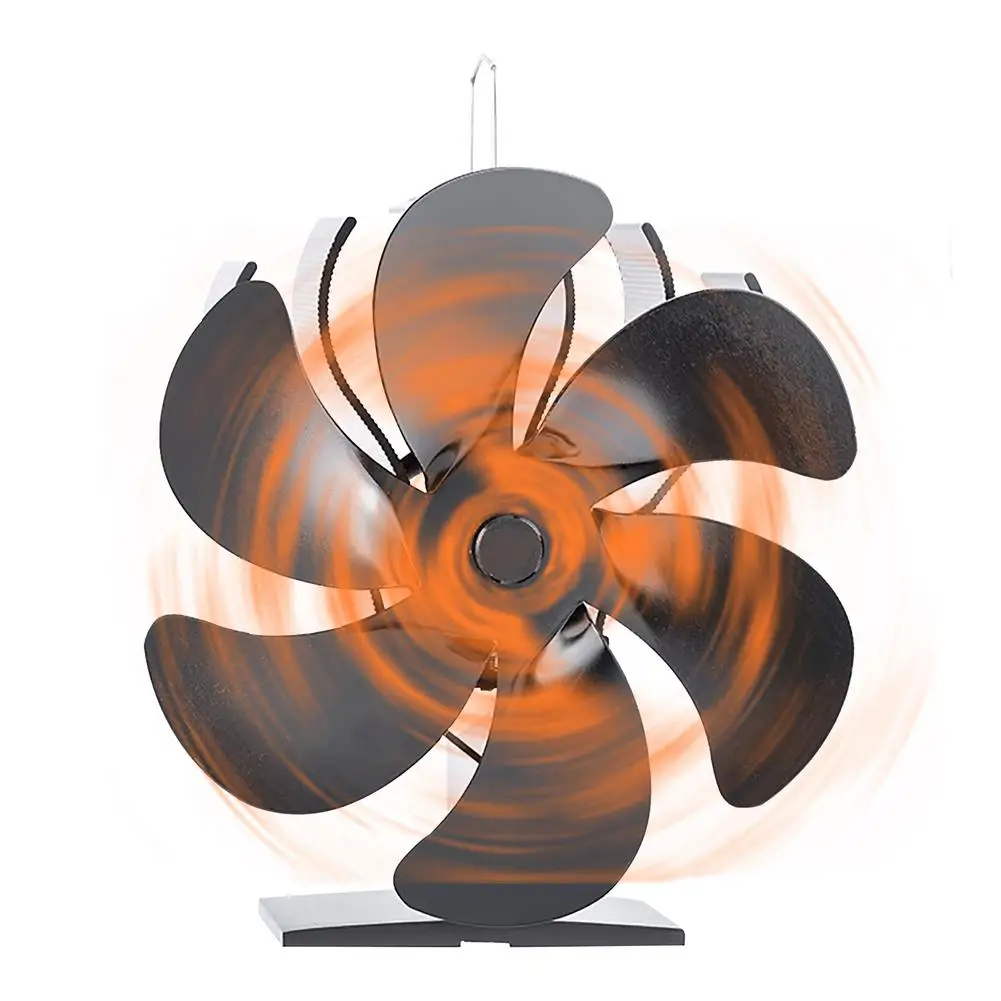 

6 Blades Heat Powered Stove Fan Quiet Log Wood Burner Ecofan Household Fireplace Fan Efficient Heat Distribution Fan For Home