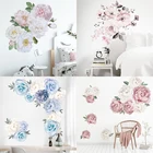 Разнообразные наклейки с рисунком пионов и роз, художественные наклейки для детской комнаты, украшение для гостиной, дома, Настенная Наклейка