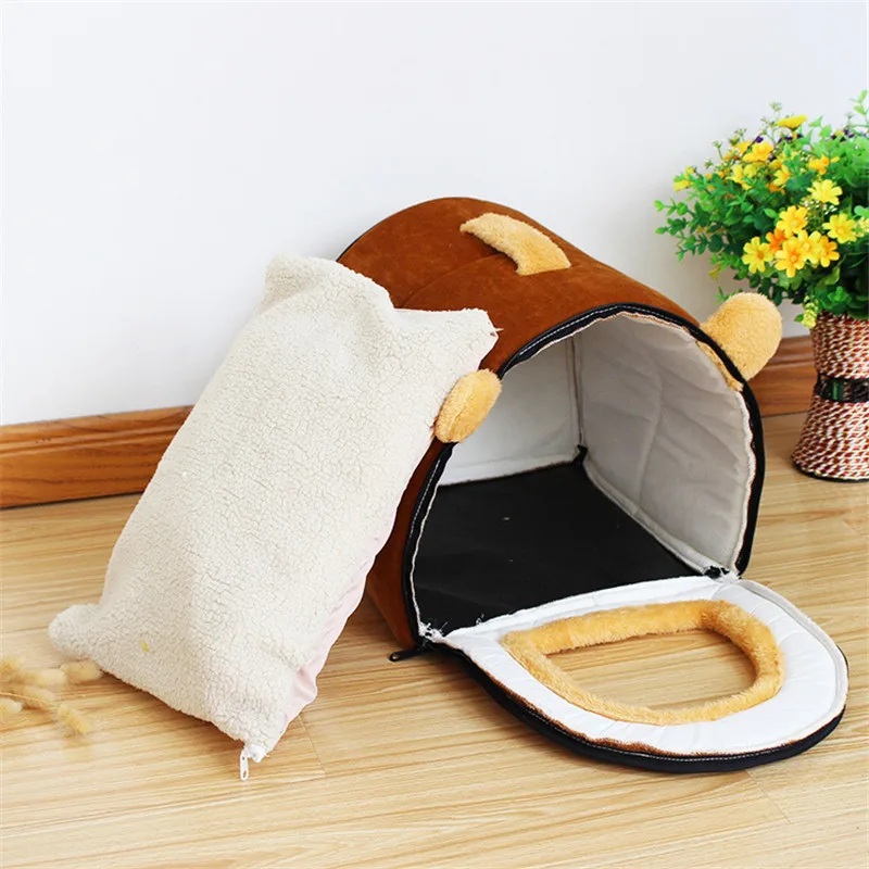 Мягкая теплая кровать для домашних животных домик маленьких собак зимнее теплое
