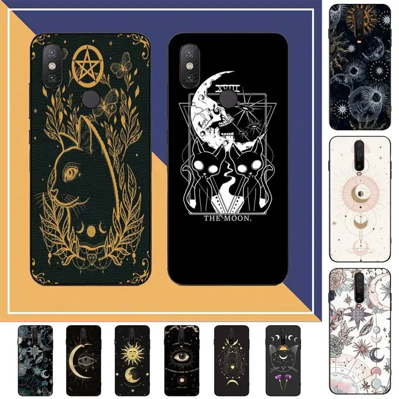 

FHNBLJ Witch Moon cat Tarot Phone Case for RedMi note 7 8 9 6 5 4 X pro 8T 5A