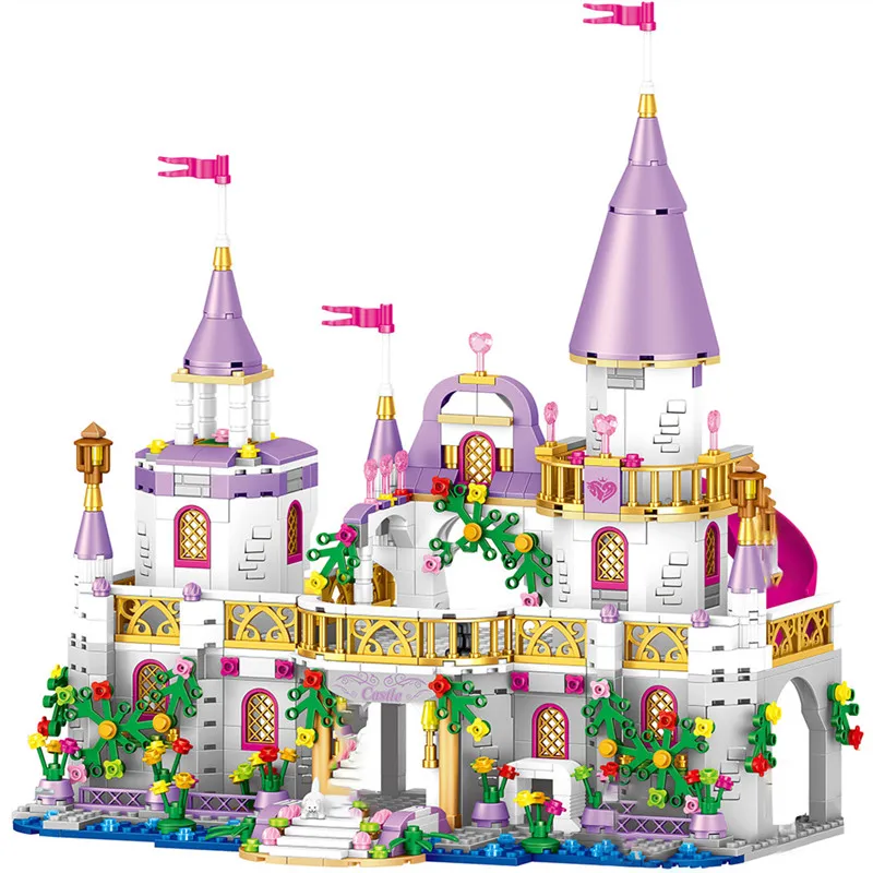 

731PCS Princess Series Castle Building Blocks Magical Ice Castle Bricks Compatible Girls Friends Educational Toys For Children