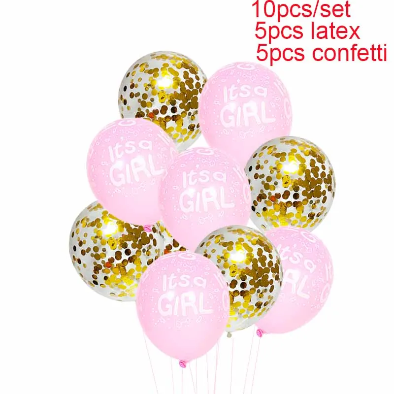 Воздушные шары для девочек воздушные мальчиков и розовые голубые конфетти