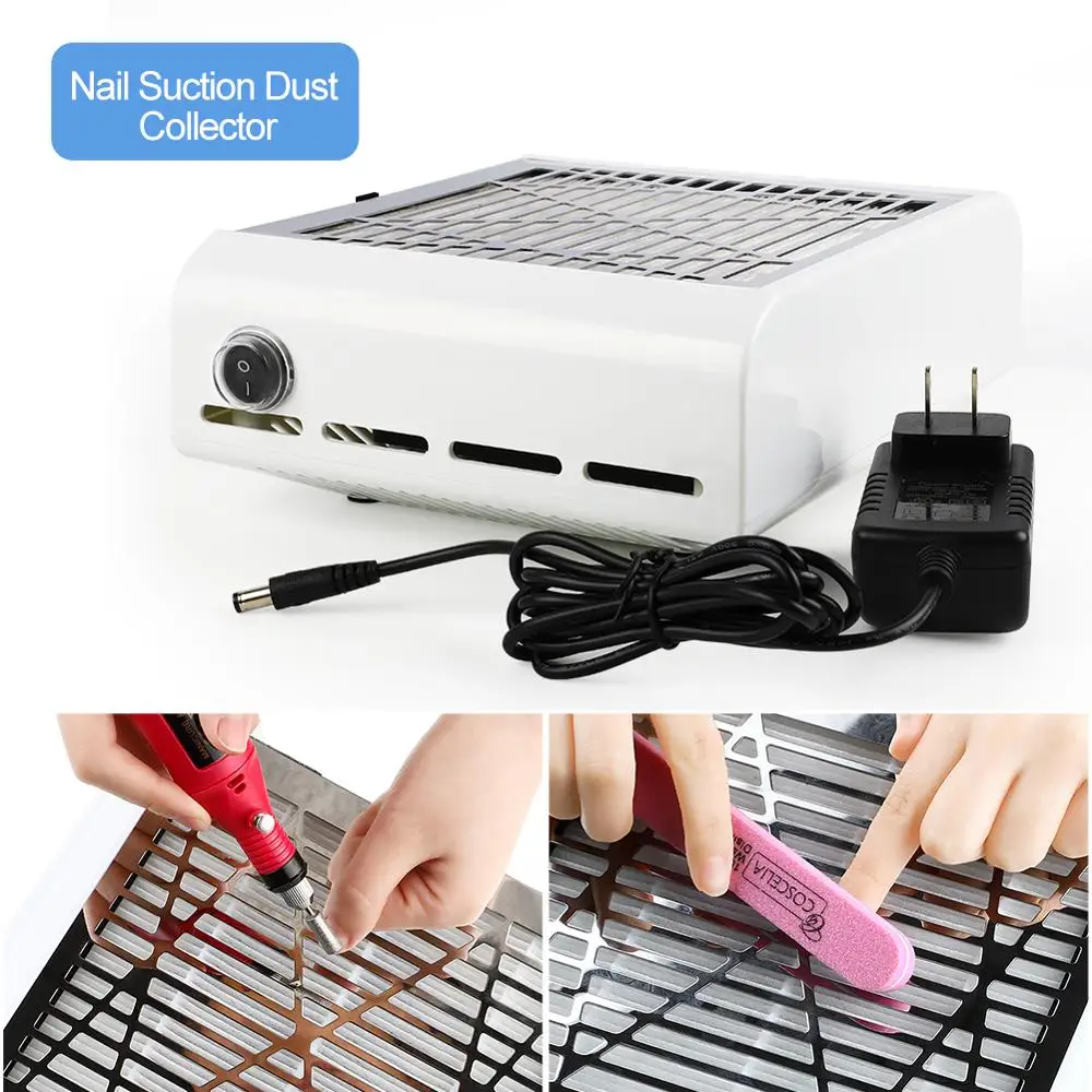 40W white 02 Пылесос для дизайна ногтей, Гель-лак, клей, вентилятор для ногтей, всасывающий пылесборник для маникюра, маникюрный аппарат, инструмент для педикюра - Цвет: 40W white 02