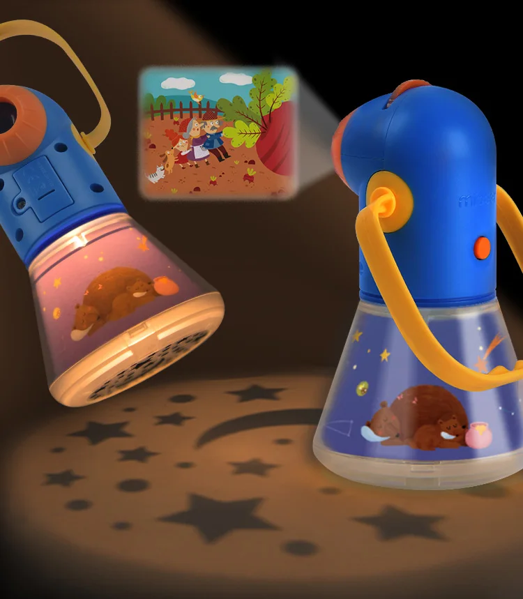 

Mini Projector Torch Educational Light-up Toys Kids Flashlight Story book Sleep Light Projection Lamp led Fairy Tale Perform set