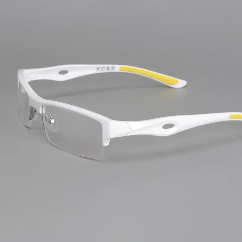 

Vazrobe White Glasses Frame Men Sports TR90 Eyeglasses Male Ultralight Semi Rimless Spectacles Eyewear for Optical