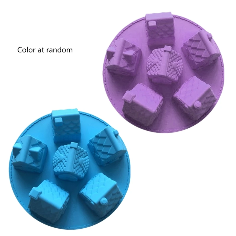 

3D Christmas Small House Cake Epoxy Resin Mold Bread Cookie Silicone Mould DIY Crafts Ornaments Making Tool