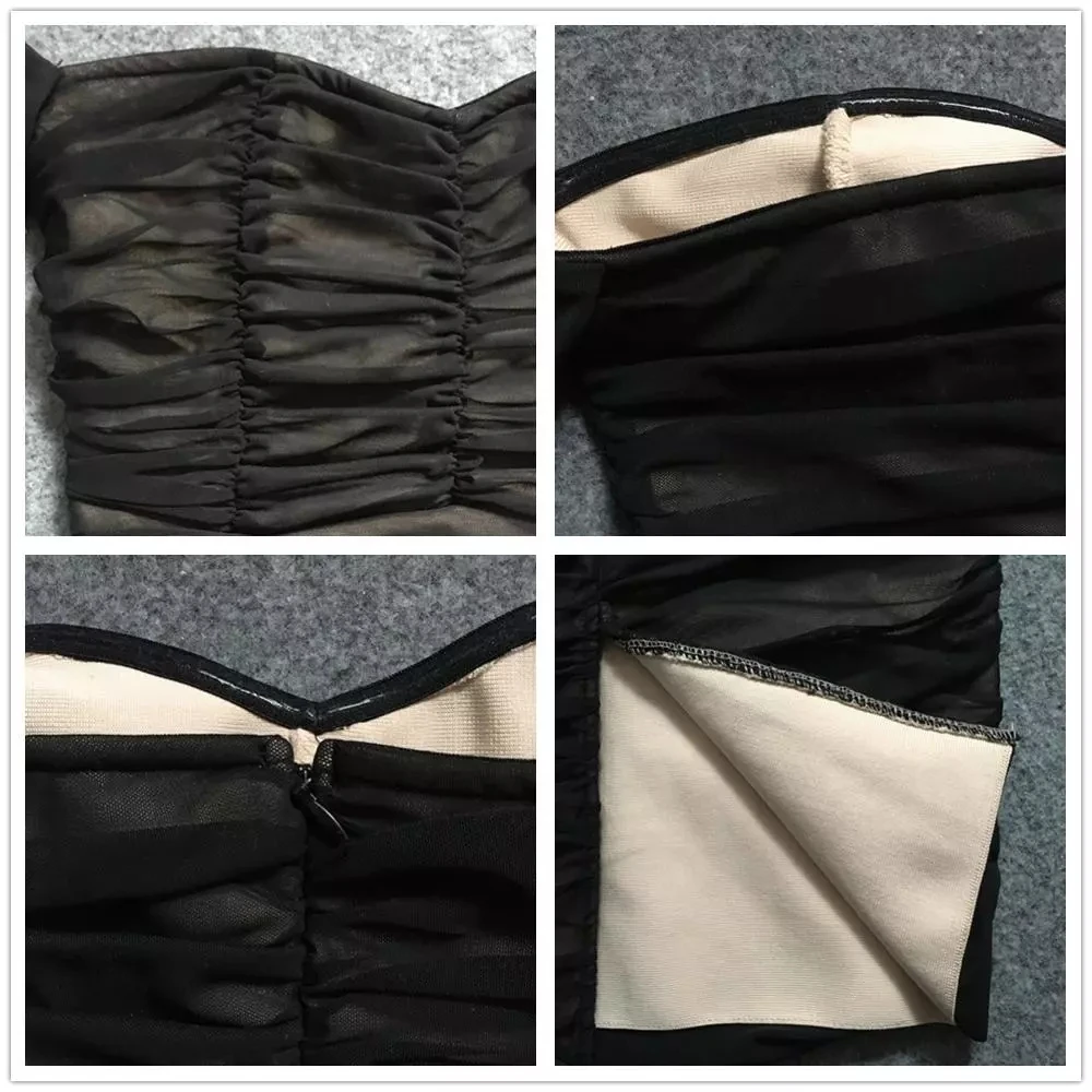 

Long Bandage Dress Sexy Short Sleeve 2021 New Spring Summer Party Elastic Elegant Mesh Women Dresses Bodycon Party Clothing