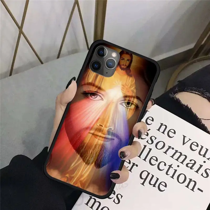 

Divine Mercy Jesus Cross Custom love heart Phone Case For iphone 8 11 12 Redmi note 8 9 s huawei p 30 pro lite plus cover shell