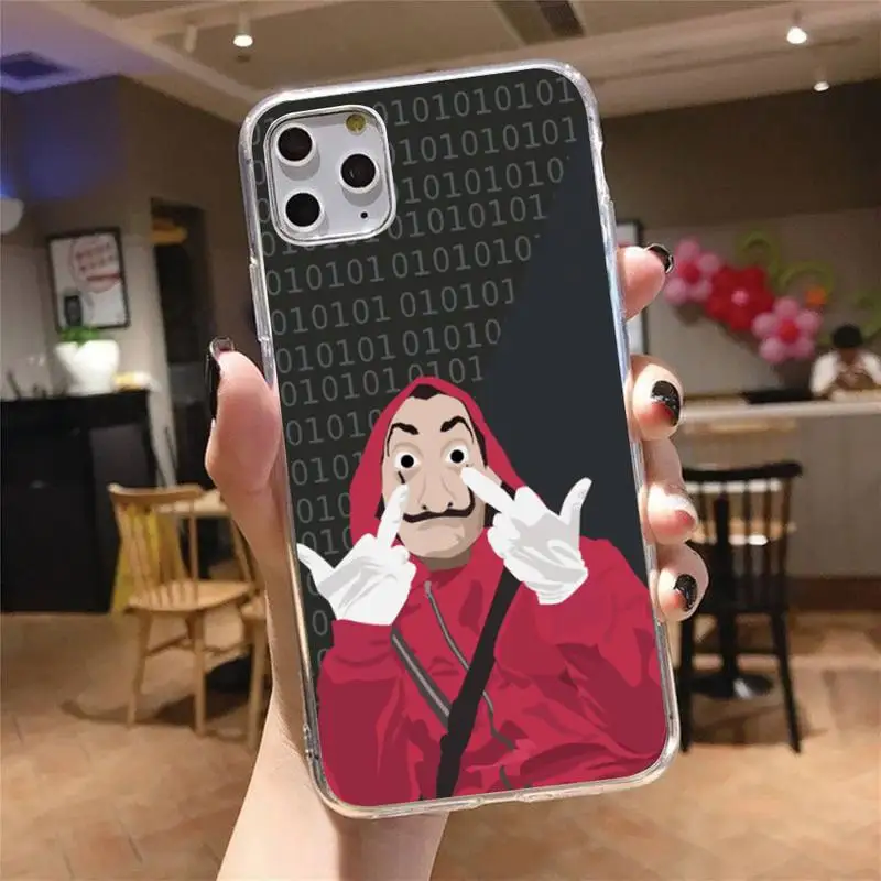 

la casa de papel TV Phone Case Transparent for iPhone 6 7 8 11 12 s mini pro X XS XR MAX Plus cover funda shell