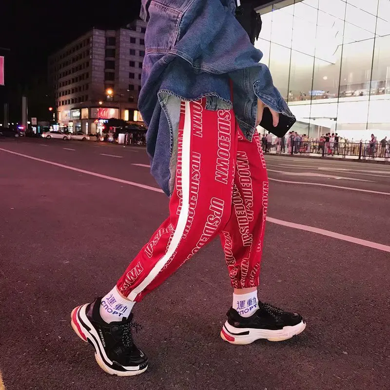Новое поступление 2021 модные мужские брюки для бега в японском стиле Харадзюку с