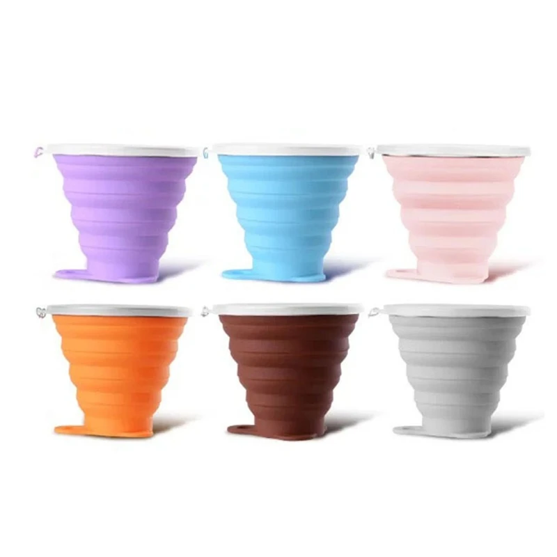 

Портативная кофейная кружка, дорожная чашка без бисфенола А, большая емкость 270 мл, складная силиконовая дорожная кружка для спорта, кемпинг...