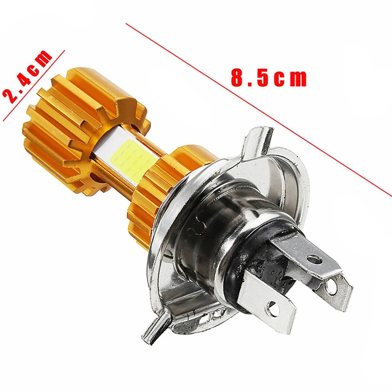 

1 X LED H4 Headlight Bulb H4 Motorcycle 10W LED 3 COB Motorcycle Headlight Bulb 500LM Hi/Lo Beam Light