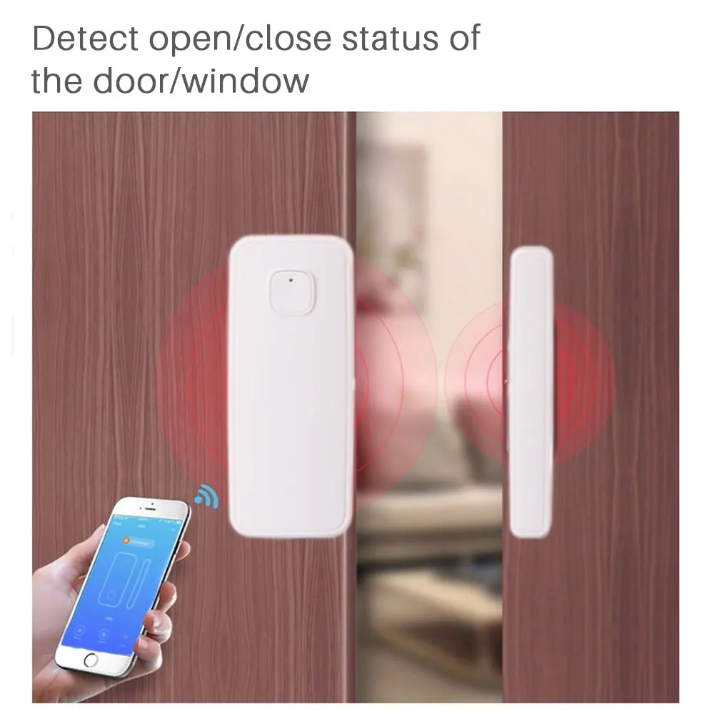 Беспроводной WiFi дверной сигнализатор, датчик окна, детектор, умный дом, безопасность, дверь, магнитный переключатель, система Amazon Alexa, управление приложением