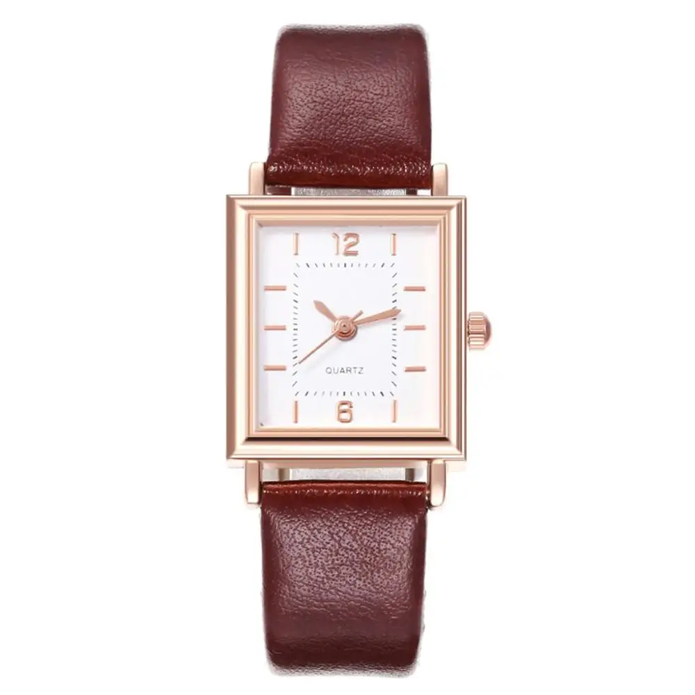 2020 винтажный ремень часы Простой квадратный весы циферблат для девушек модные