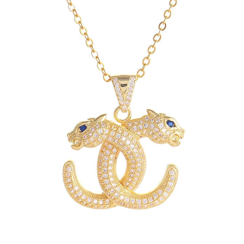 Прямые поставки Juya с микрозакрепкой Цирконий ожерелье леопардом подвеска ручной