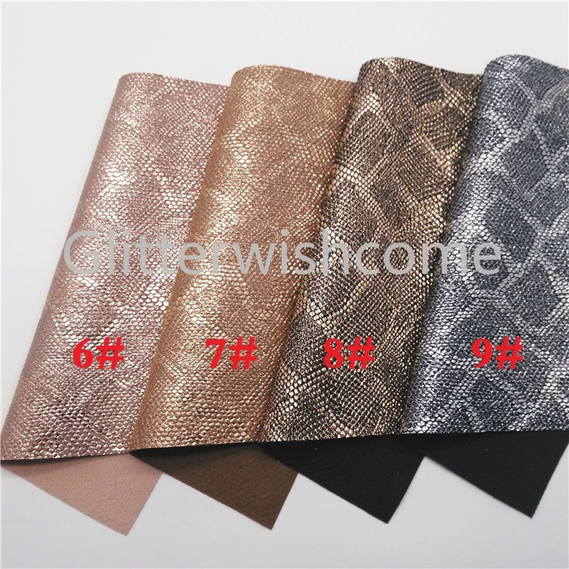 Glitterwishcome 21X29 см A4 размер винил для бантов Металлическая Змея питон синтетическая искусственная кожа простыни для бантов, GM622B