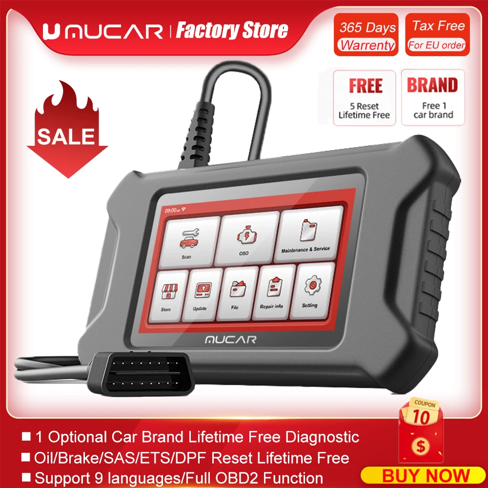 

MUCAR CS99 ABS TPMS OBD2 Scanner Auto Oil Car Diagnostic Tools obd2 Lifetime Free Update Transmission WIfi Android Code Reader