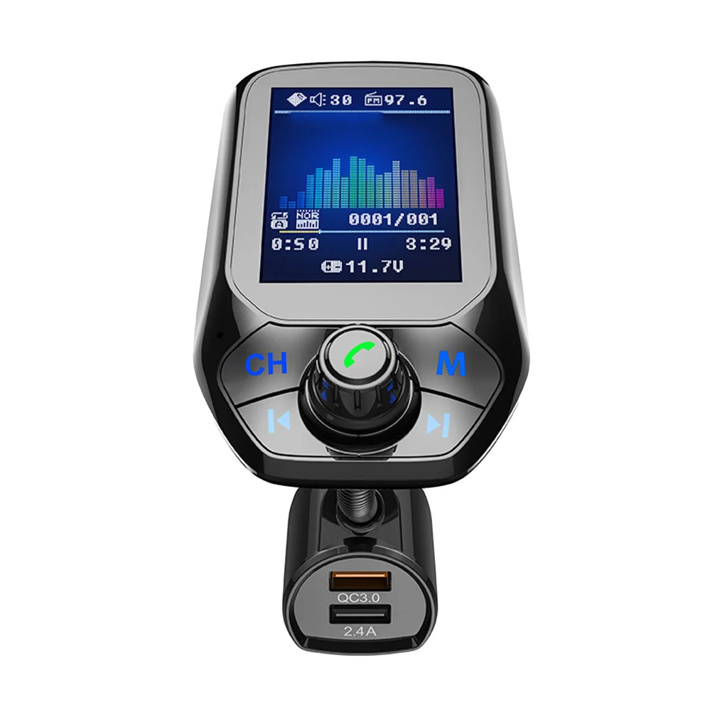 

T43 Digital Player Car Adapter Charger USB Transmitter (Black)