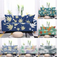 autumn maple leaves elastic sofa cover for living room abstract plant sofa slipcover single loveseat couch protector cover blue