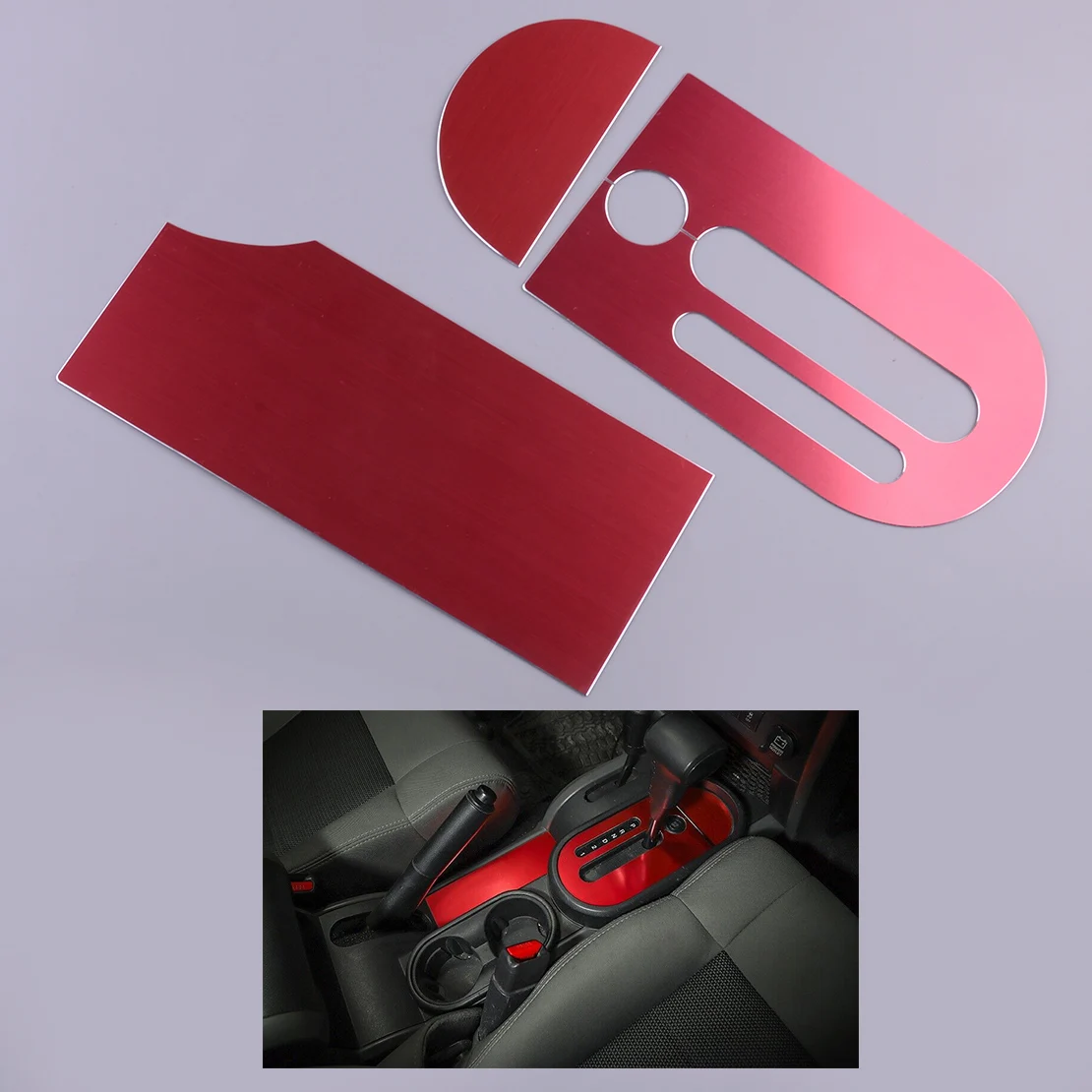 

Наклейка на панель переключения передач, металлическая красная, 3 шт., для Jeep Wrangler JK 2007 2008 2009 2010, левый руль