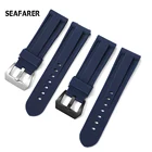 Ремешок силиконовый для наручных часов, резиновый браслет для часов Panerai игла для ремня, 22 мм 24 мм 26 мм, черный синий красный оранжевый белый армейский зеленый